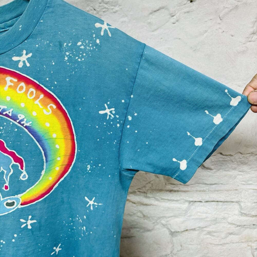 Grateful Dead April Fools Atlanta 1994 T Shirt Batik Rainbow Bear Joker Vtg 90s - Picture 6 of 12